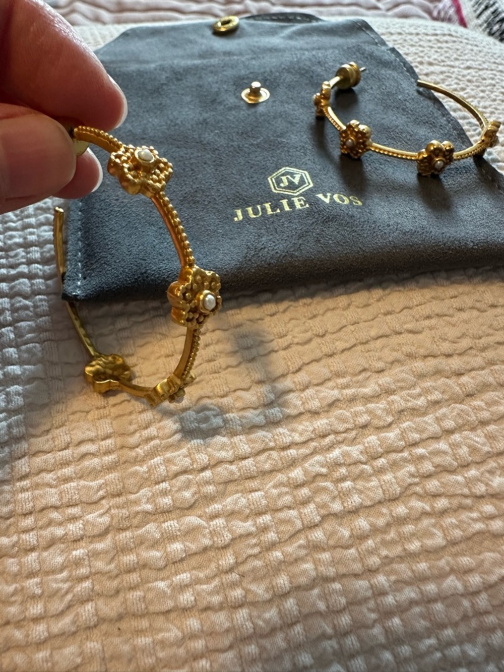 Julie Vos Collette Pearl Hoop Earrings